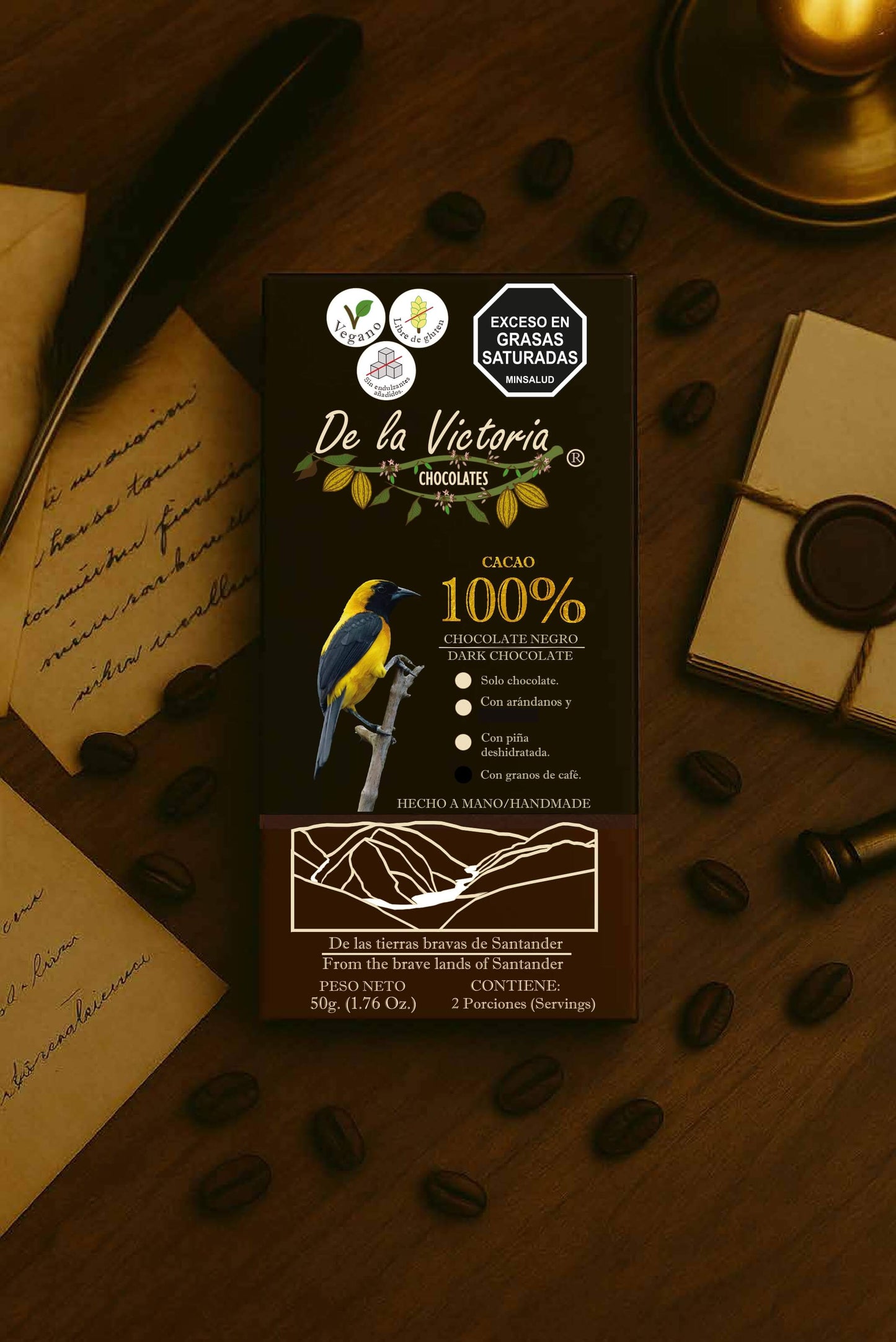 Barras de chocolate 100% cacao.