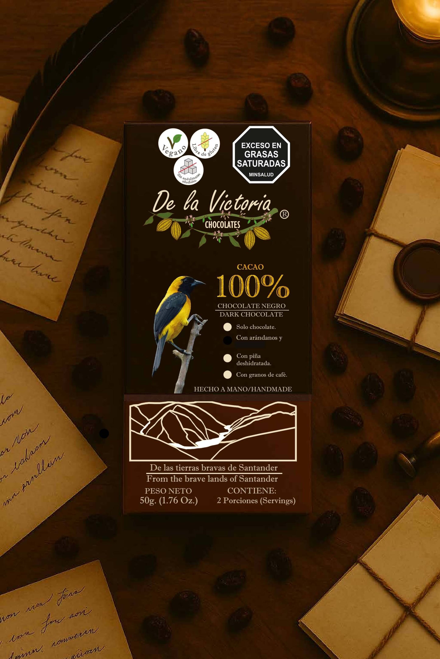 Barras de chocolate 100% cacao.