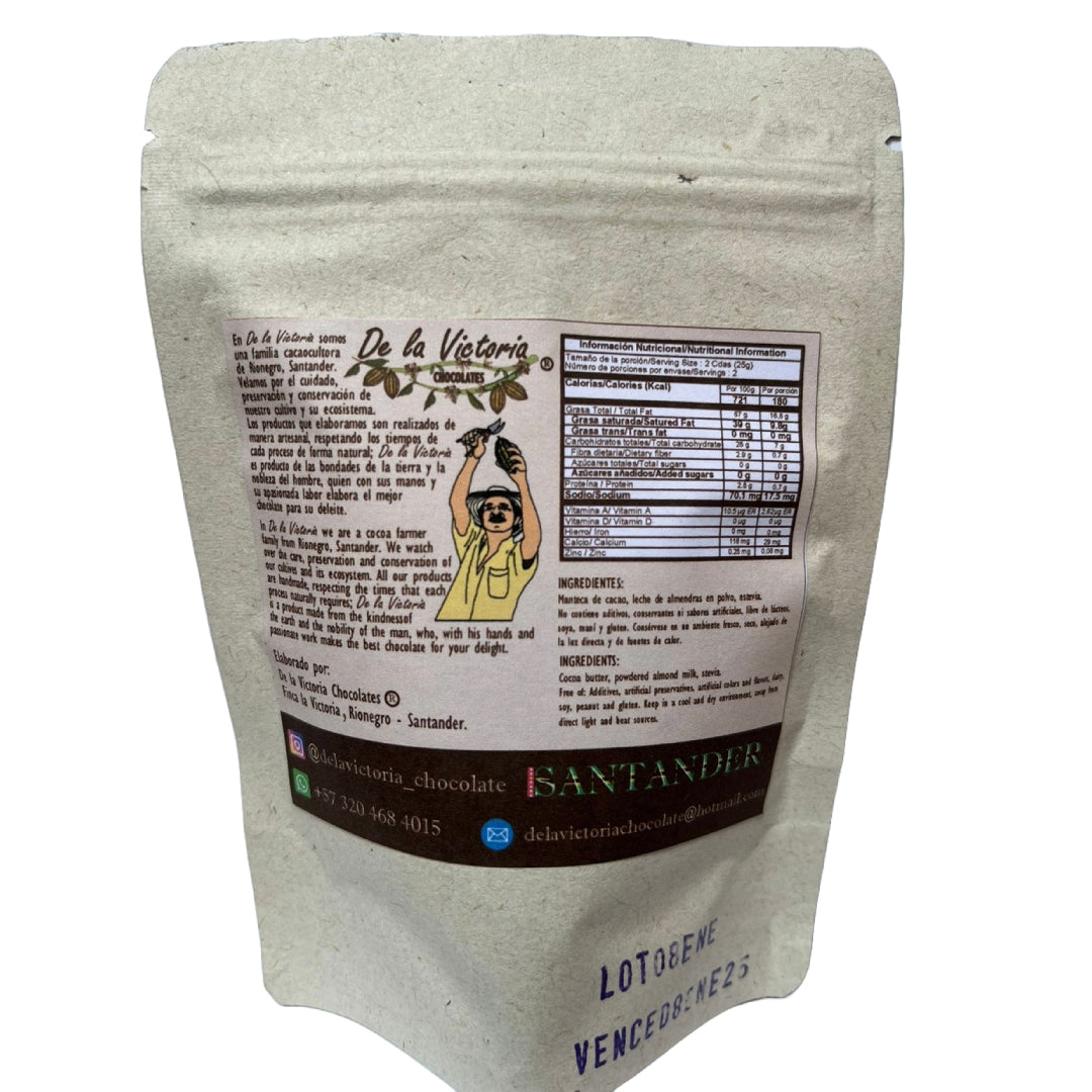 Chips de chocolate blanco vegano con estevia (Leche de almendras)