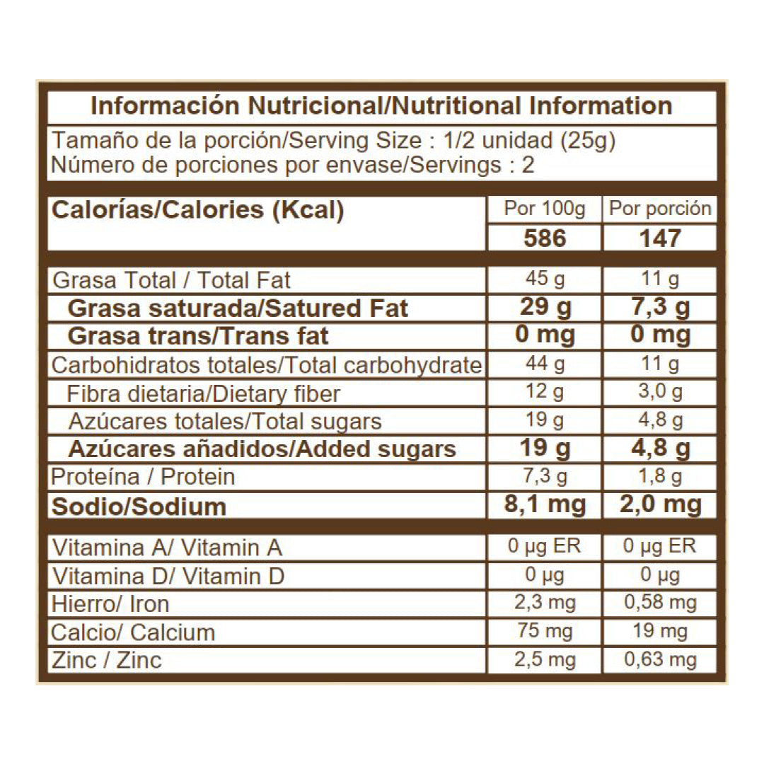 Barras de chocolate 72% cacao.