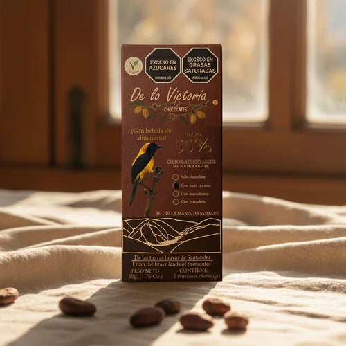 Barra 55% cacao vegana (50g) | con panela y bebida de almendras