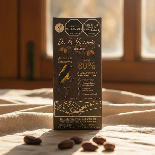 Barra 80% cacao con estevia (50g) | Dulzor sin azúcar añadida