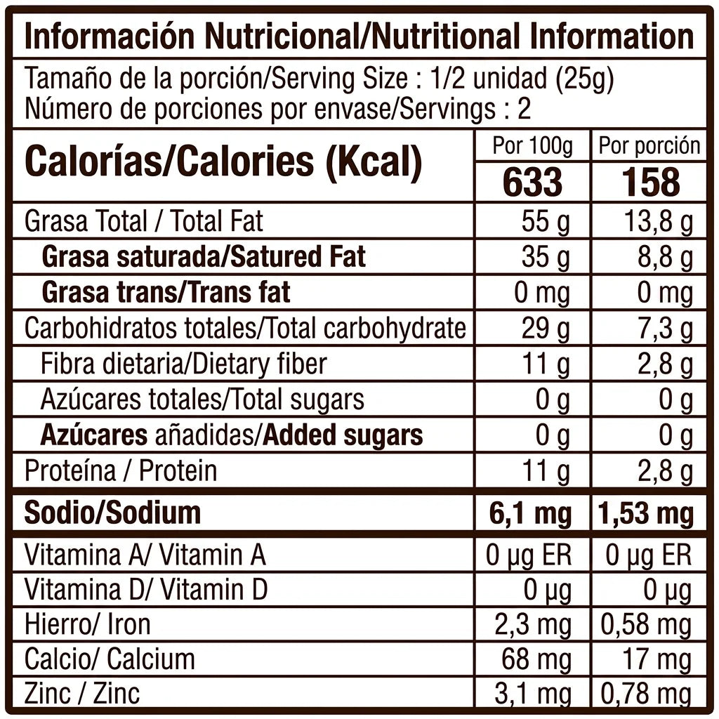 Barra 80% cacao con estevia (50g) | Dulzor sin azúcar añadida