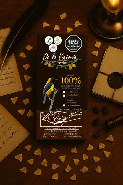 Barras de chocolate 100% cacao.