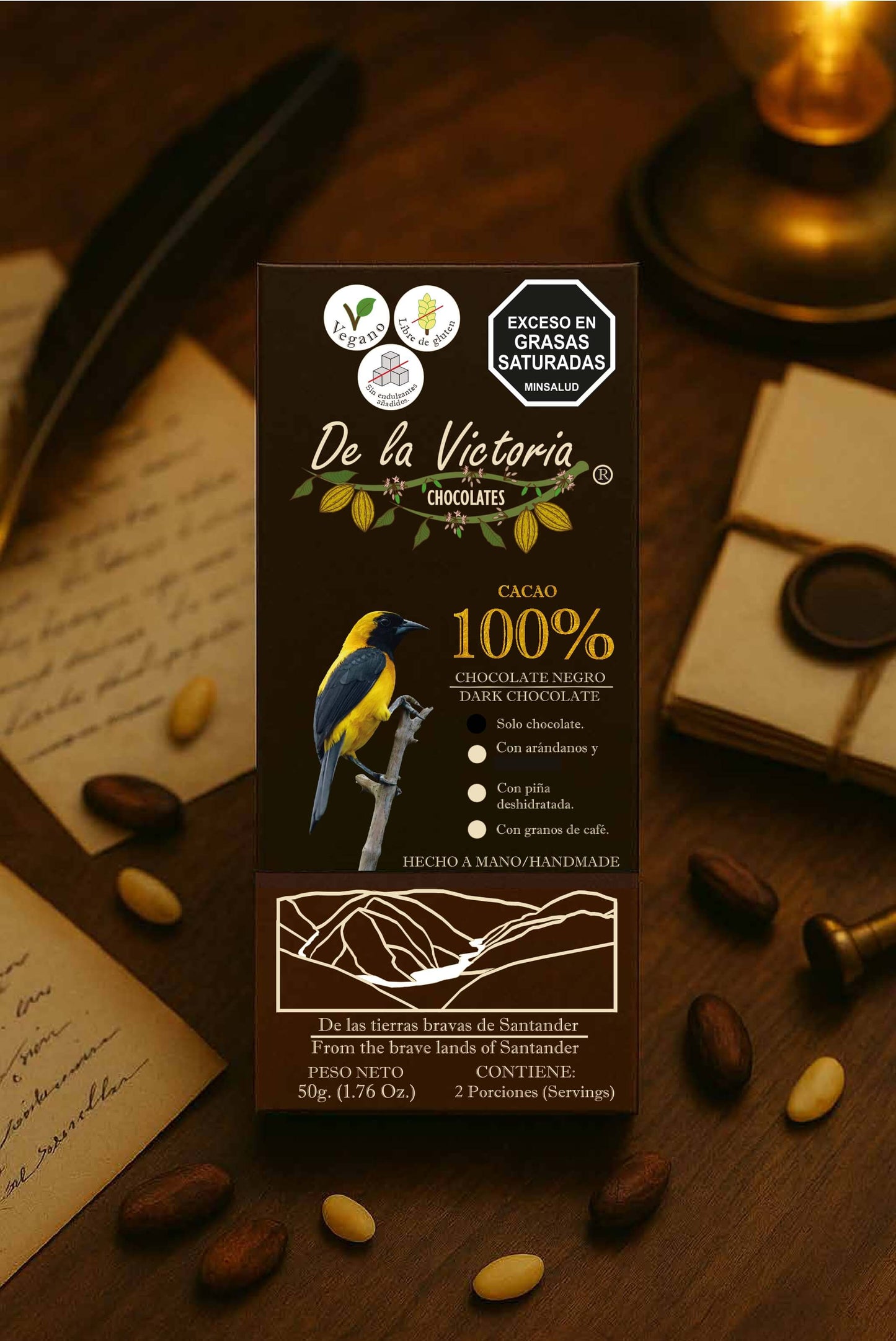 Barras de chocolate 100% cacao.