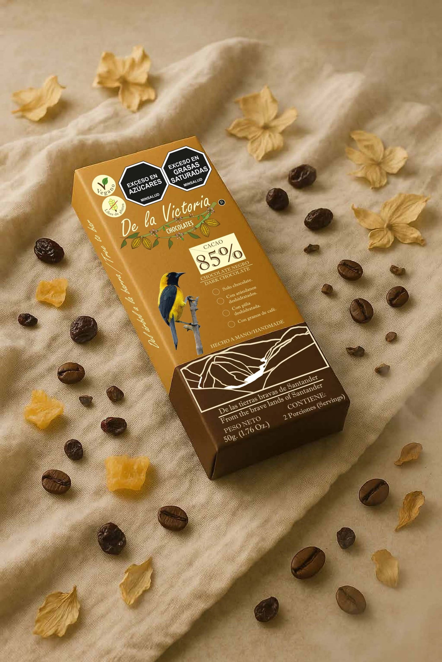 Barras de chocolate 85% cacao.