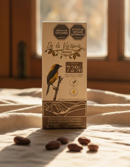 Barras de chocolate 72% cacao.