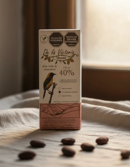 Barra chocolate blanco 40% cacao vegana (50g) |  con panela y bebida de almendras