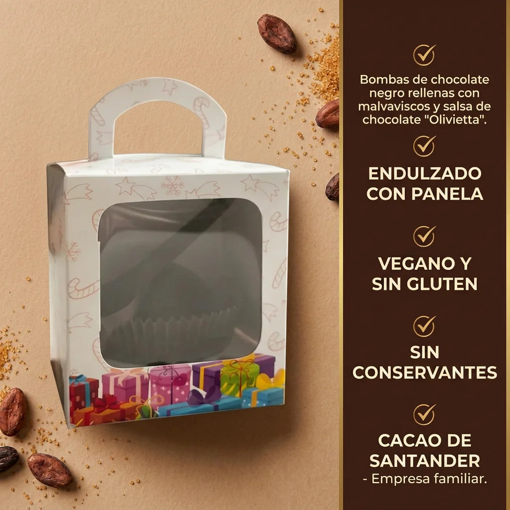 Bombas de chocolate para taza | Con chocolate 72% cacao y masmelos