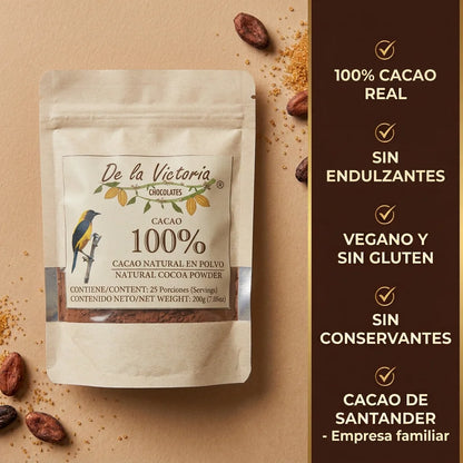 Cacao en polvo 100% cacao (200g) | Para taza y recetas