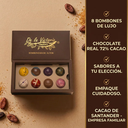 Caja AUTÉNTICA x8 bombones de lujo | Sabores a tu elección.