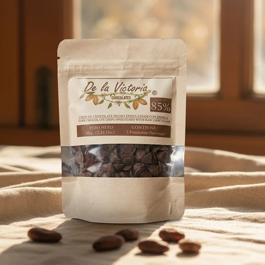 Chips chocolate 85% cacao (60g) | Con panela, para picar y hacer recetas