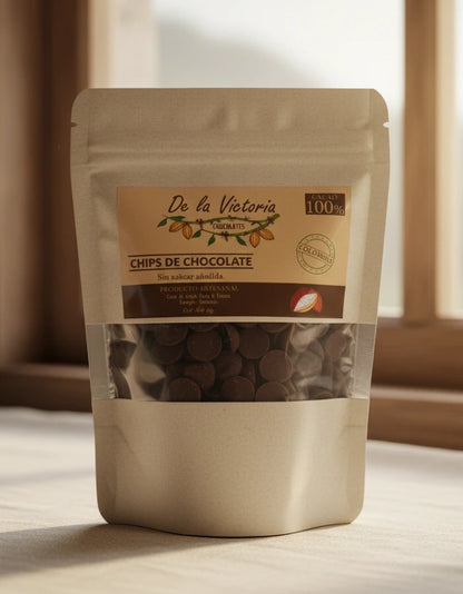 Chips de chocolate 100% cacao.