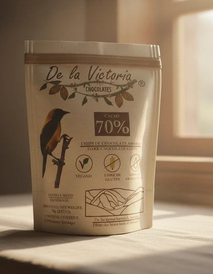 Chips de chocolate 70% cacao.