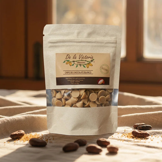 Chips chocolate blanco 40% cacao vegano (50g) |  con panela y bebida de almendras