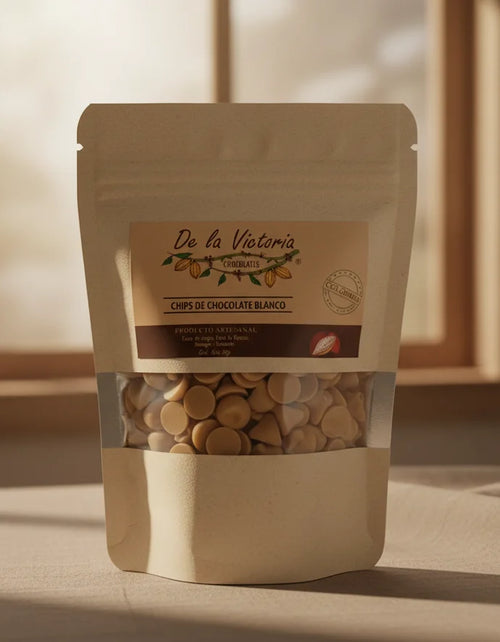 Chips chocolate blanco 40% cacao vegano (50g) |  con panela y bebida de almendras