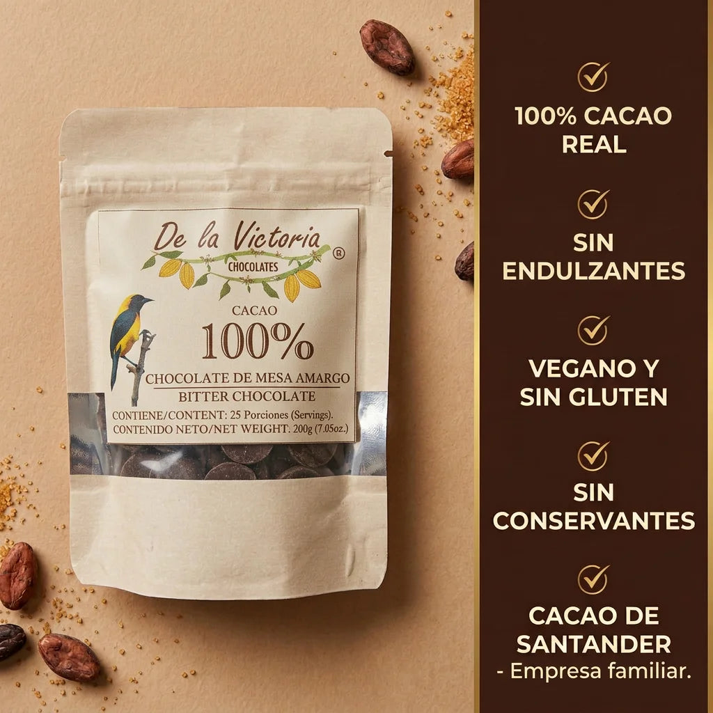 Chocolate de taza 100% cacao (200g) | Intenso y sin azúcar