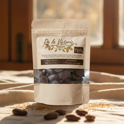 Grageas de granos de café cubiertos con chocolate 72% cacao (60g) |