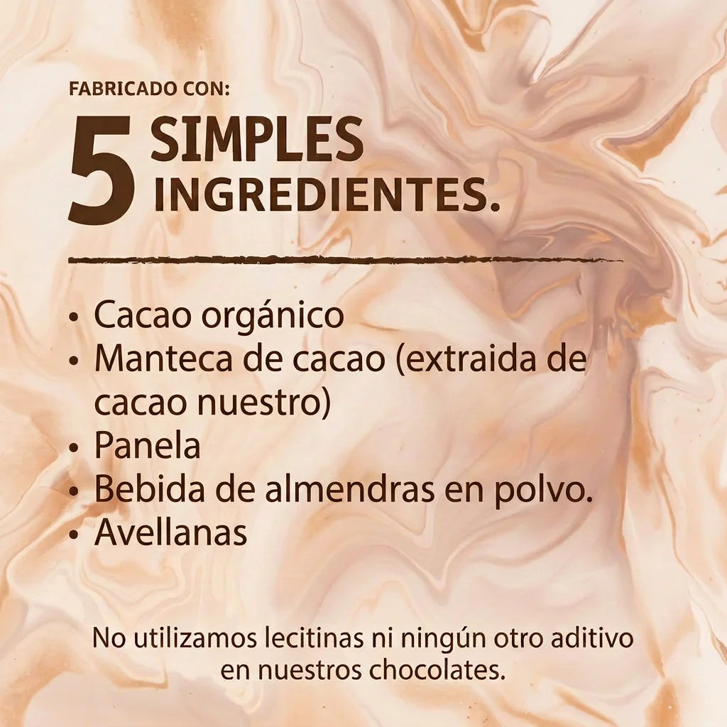 Barra 55% cacao vegana (50g) | con panela y bebida de almendras