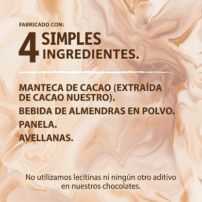 Chips chocolate blanco 40% cacao vegano (50g) |  con panela y bebida de almendras