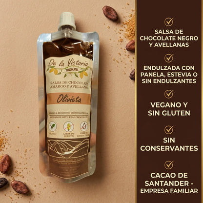 Salsa de chocolate amargo y avellanas (125g) | Para postres y antojos