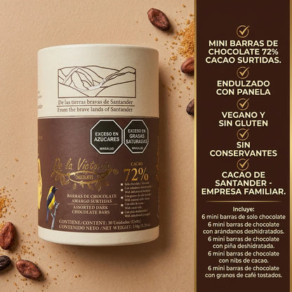 Mini barras surtidas 72% cacao x30un.(150g) | Para regalar o compartir