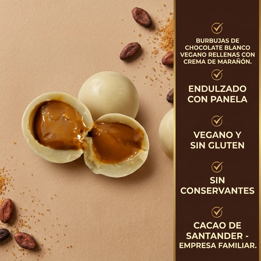 Burbuja de chocolate negra o blanca rellena xUn | Bocado sorpresa
