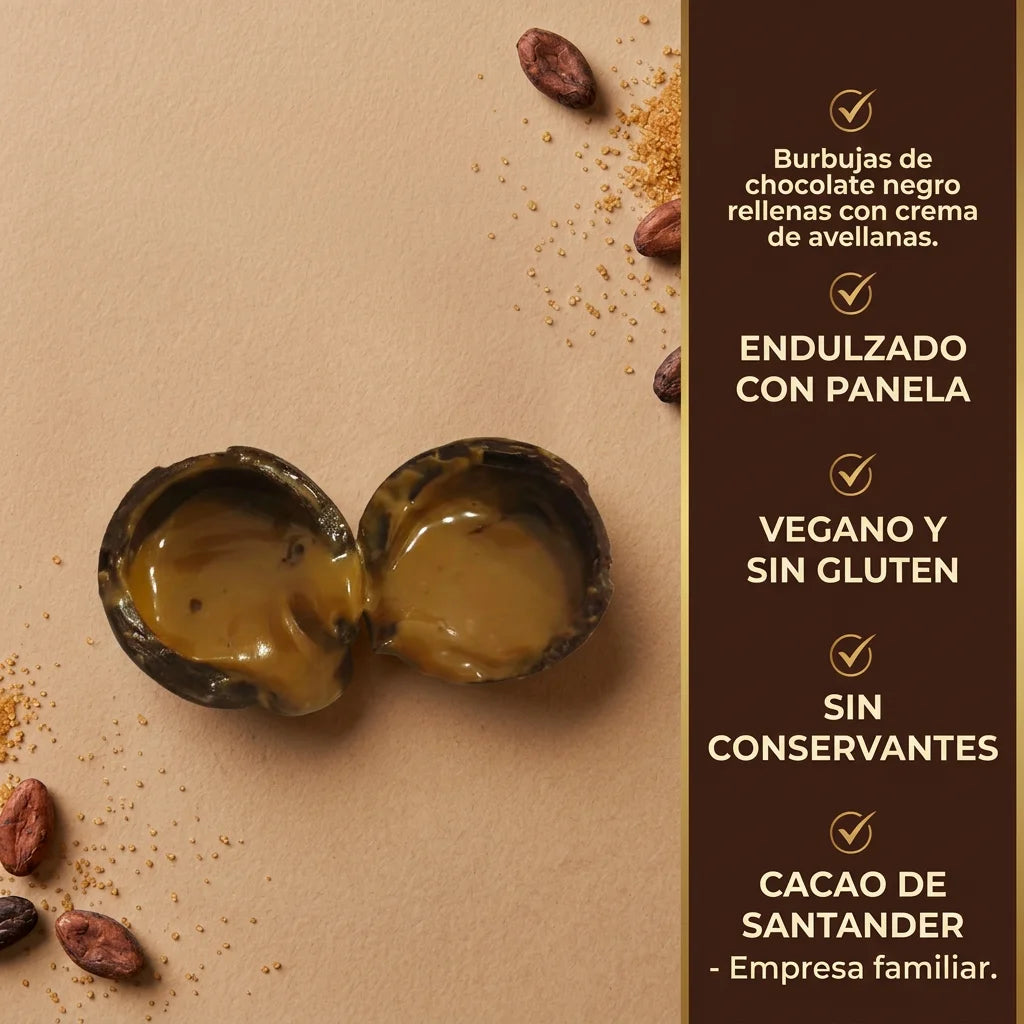 Burbuja de chocolate negra o blanca rellena xUn | Bocado sorpresa