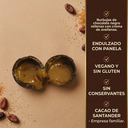Burbuja de chocolate negra o blanca rellena xUn | Bocado sorpresa